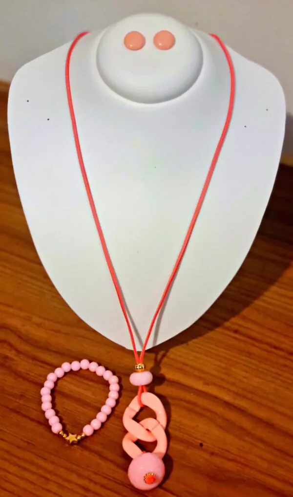 Conjunto Max colar Rosa Pink